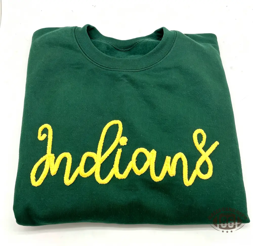 Custom Script Chenille Personalized Mascot Crewneck School Spirit Game Day Sweatshirt
