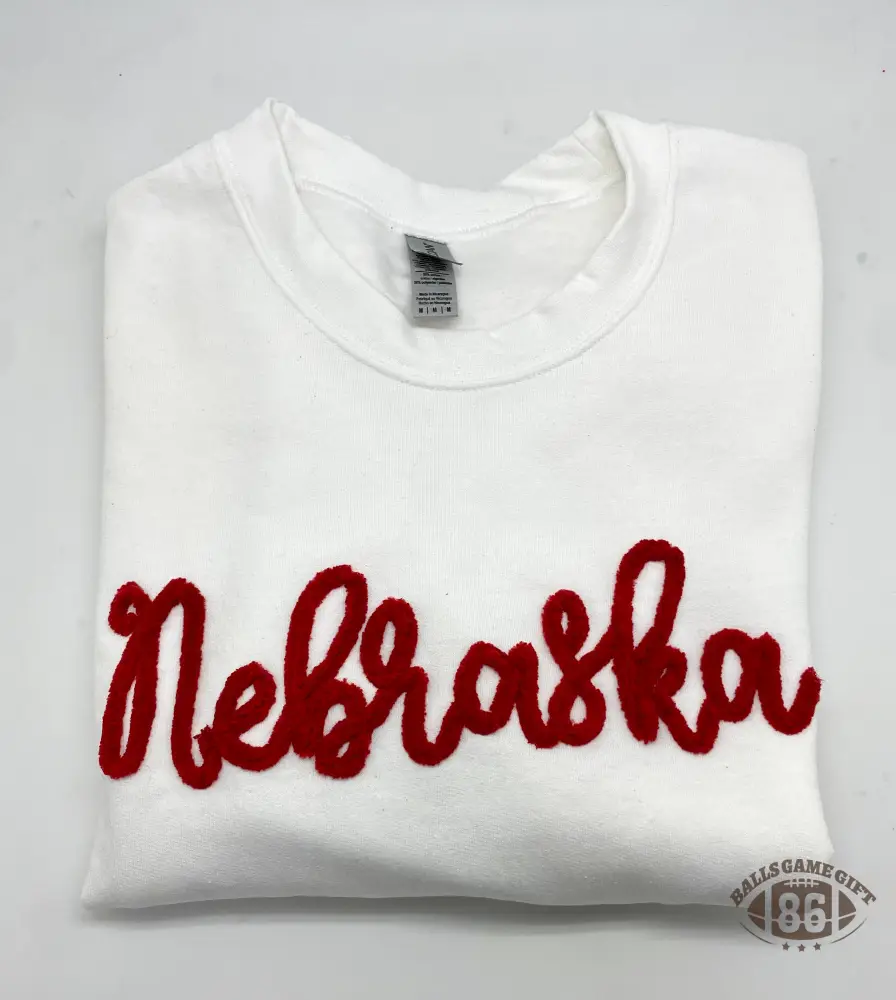 Custom Script Chenille Personalized Mascot Crewneck School Spirit Game Day Sweatshirt