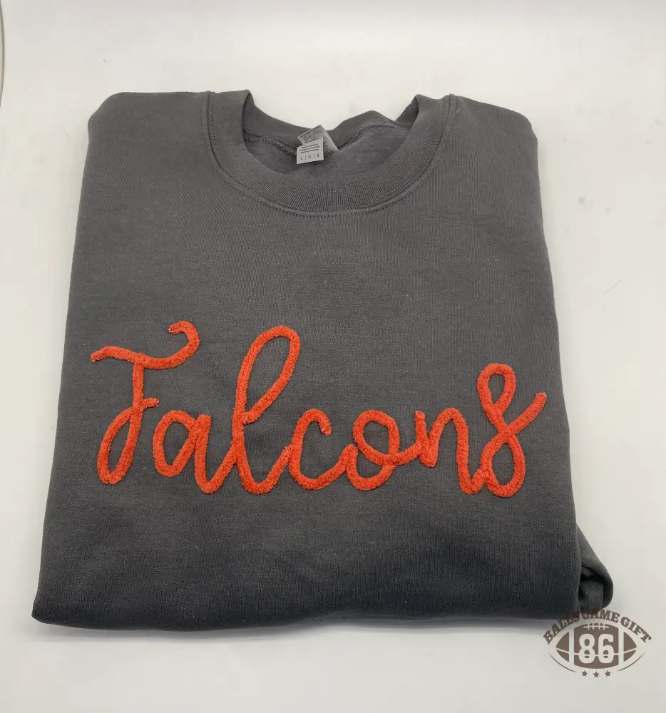Custom Script Chenille Personalized Mascot Crewneck School Spirit Game Day Sweatshirt