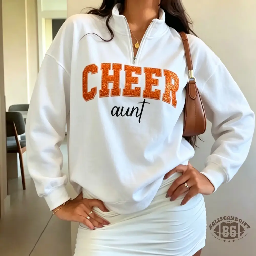 Custom Sequin Cheer Mom Quarter Zip Sweatshirt With Kids’ Names And Bow Pullover