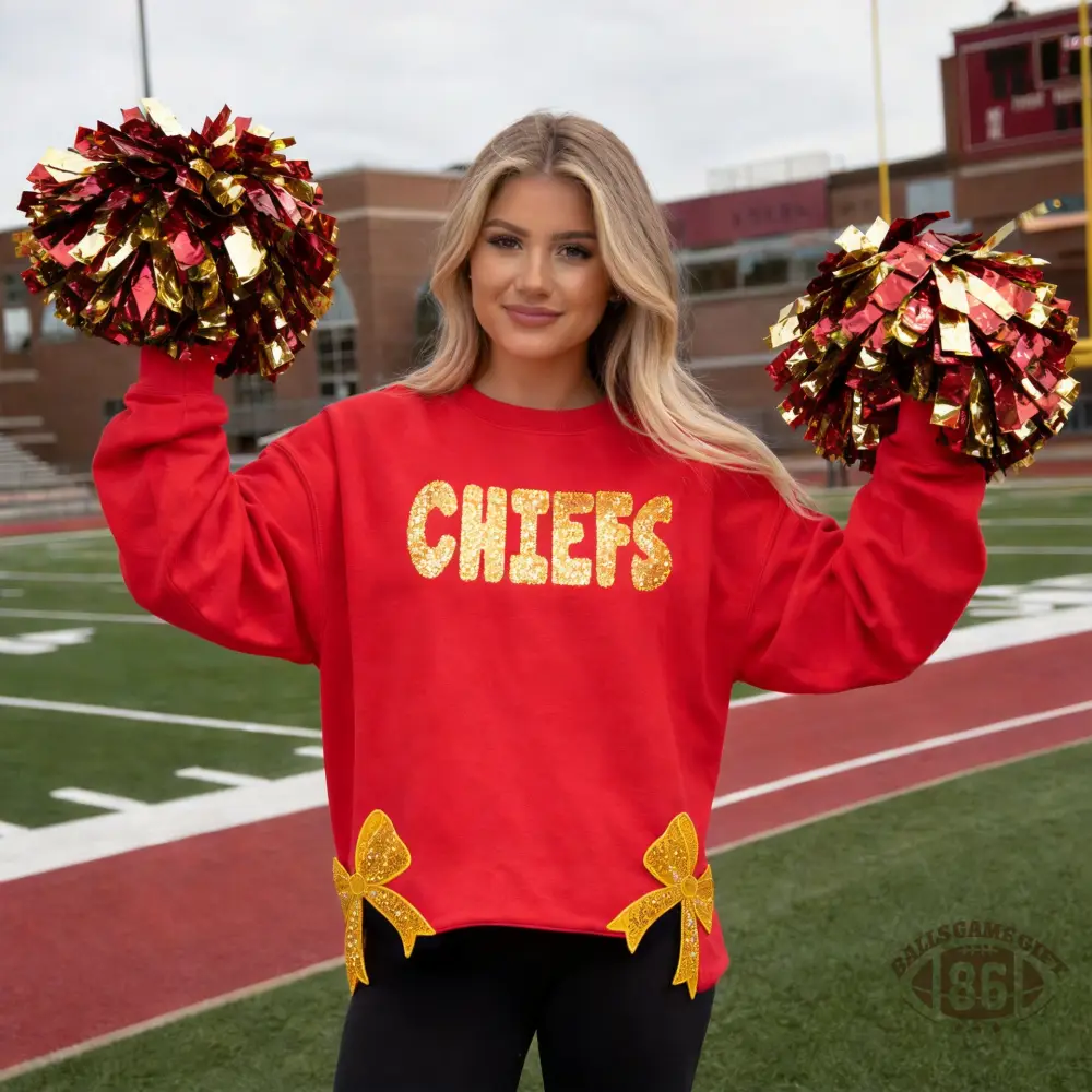 Custom Sequin Embroidered Spirit Crewneck Sweatshirt Cheer Mom Apparel Game Day Hoodie