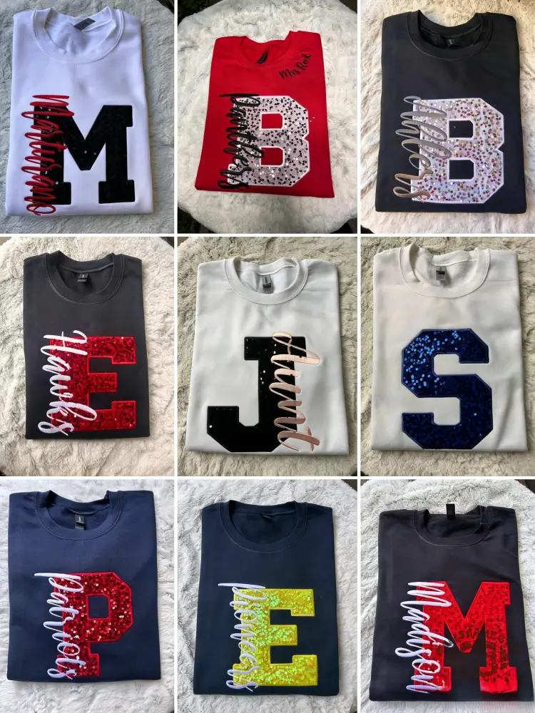 Custom Sequin Letter or Number Sweatshirt