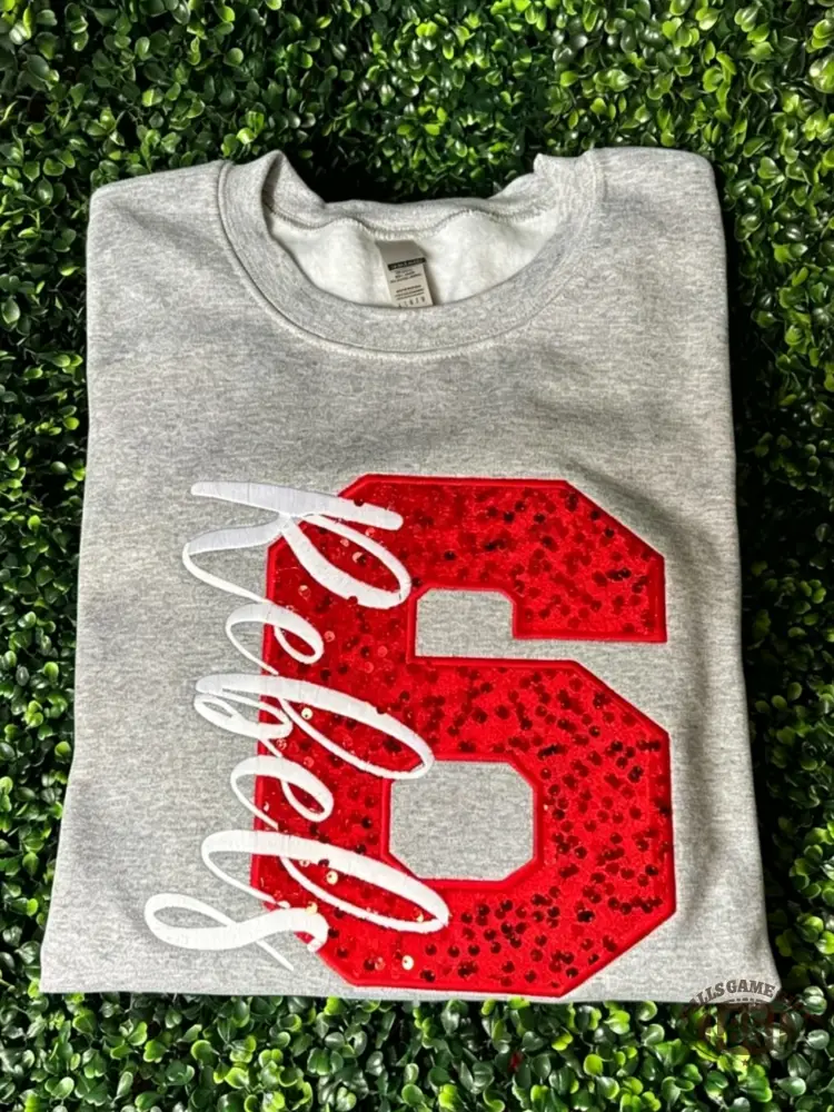 Custom Sequin Letter or Number Sweatshirt
