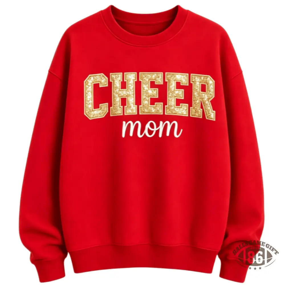 Custom Sequin Name Bow Back Sweatshirt For Cheer Mom