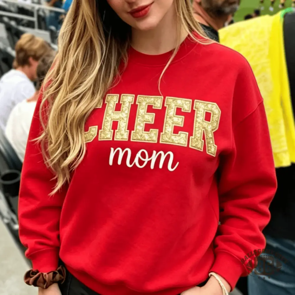 Custom Sequin Name Bow Back Sweatshirt For Cheer Mom