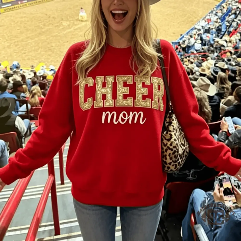 Custom Sequin Name Bow Back Sweatshirt For Cheer Mom
