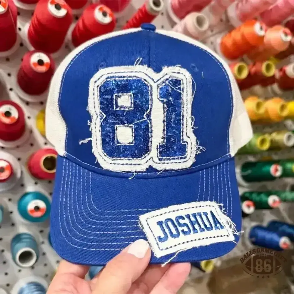 Custom Sequin Number or Letter Hat Applique Embroidery Hat