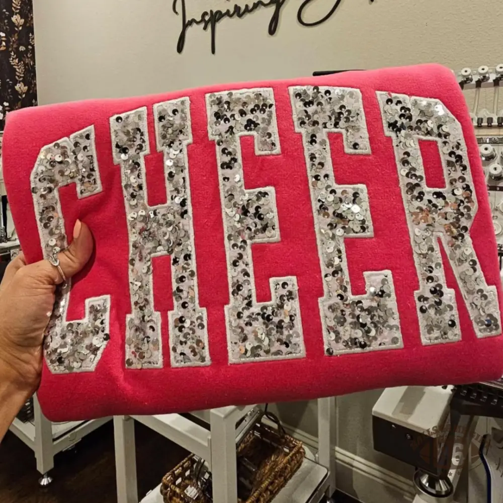 Custom Sequin Varsity Sweatshirt, Personalized School Spirit Crewneck, Game Day Wear