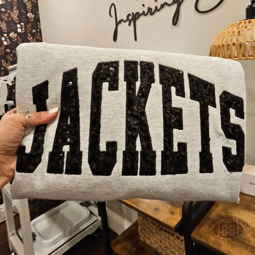 Custom Sequin Varsity Sweatshirt, Personalized School Spirit Crewneck, Game Day Wear