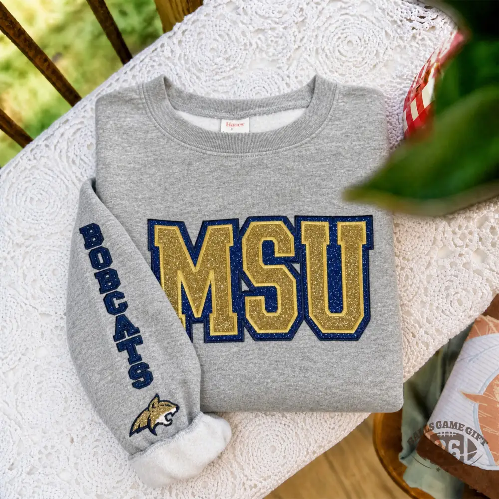 Custom Sleeve Embroidery Varsity Letter Pullover, Game Day Spirit Casual Oversized Sweatshirt