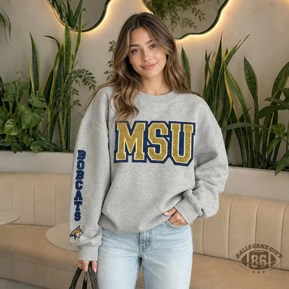 Custom Sleeve Embroidery Varsity Letter Pullover, Game Day Spirit Casual Oversized Sweatshirt