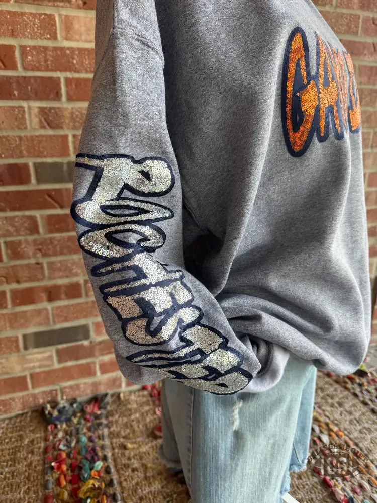 Custom Sleeve Print Mascot  Game Day Crewneck