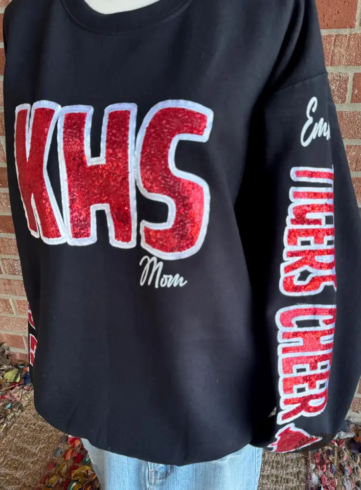 Custom Sleeve Print Mascot  Game Day Crewneck