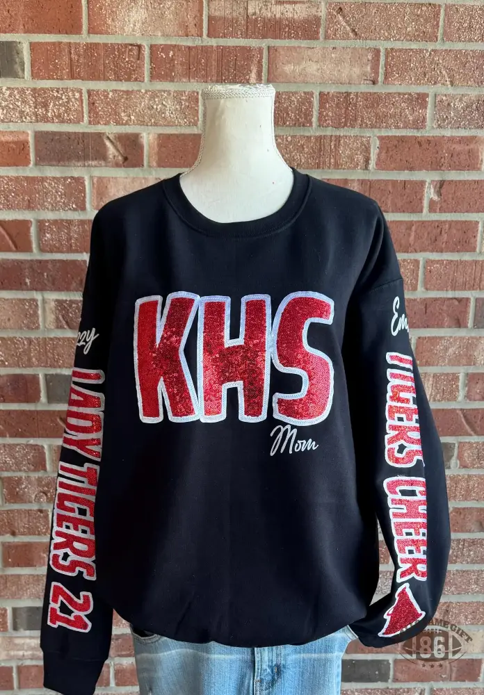 Custom Sleeve Print Mascot  Game Day Crewneck
