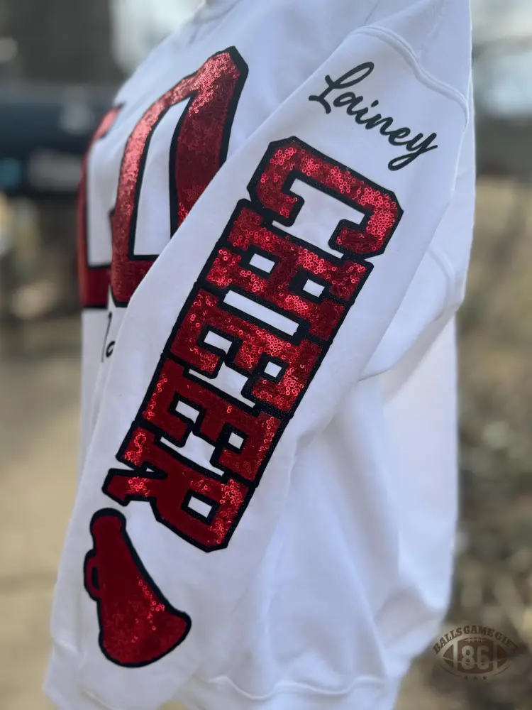 Custom Sleeve Print Mascot  Game Day Crewneck