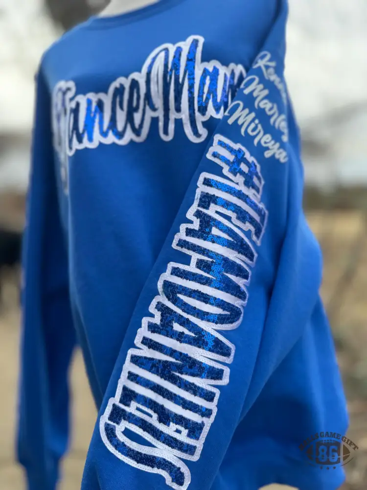 Custom Sleeve Print Mascot  Game Day Crewneck
