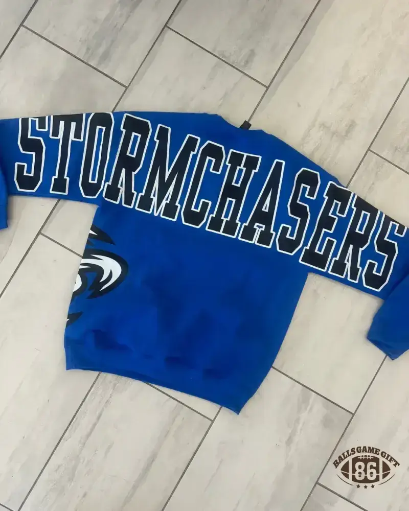 Retro Varsity Crewneck Sweatshirt, Vintage School Spirit Pullover, Oversized Casual Top