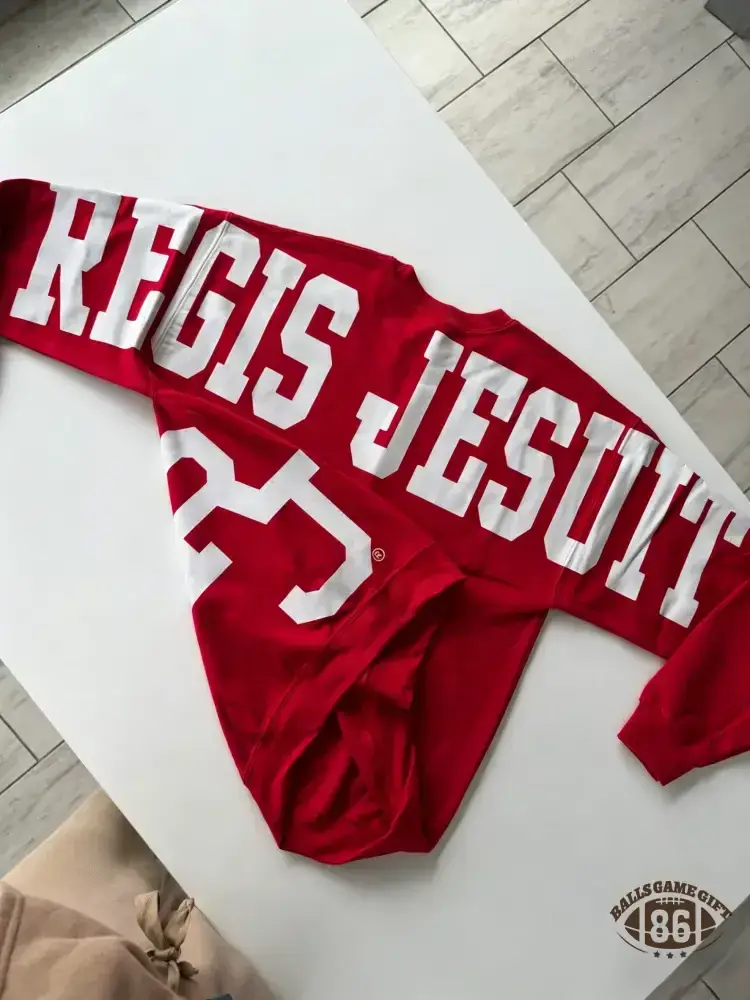 Retro Varsity Crewneck Sweatshirt, Vintage School Spirit Pullover, Oversized Casual Top