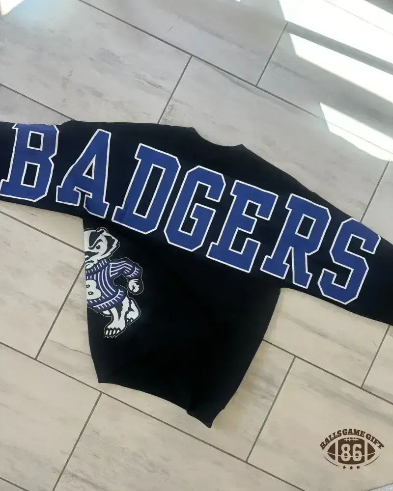 Retro Varsity Crewneck Sweatshirt, Vintage School Spirit Pullover, Oversized Casual Top