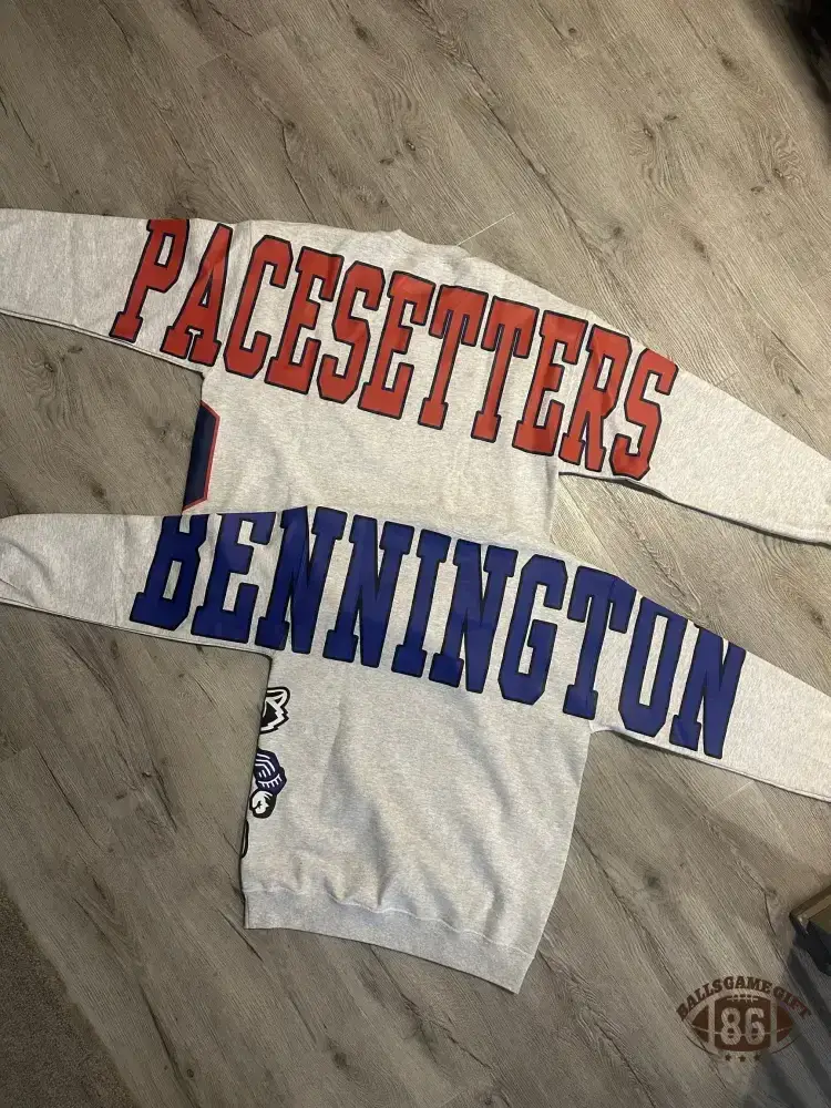 Retro Varsity Crewneck Sweatshirt, Vintage School Spirit Pullover, Oversized Casual Top