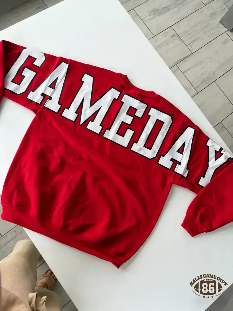 Retro Varsity Crewneck Sweatshirt, Vintage School Spirit Pullover, Oversized Casual Top
