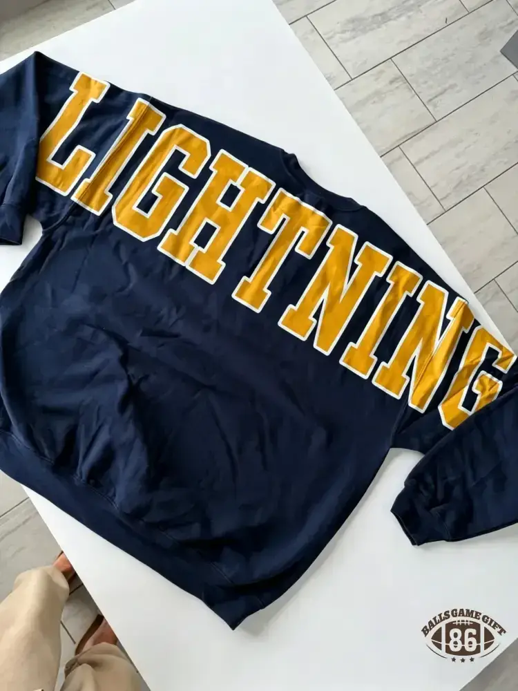 Retro Varsity Crewneck Sweatshirt, Vintage School Spirit Pullover, Oversized Casual Top