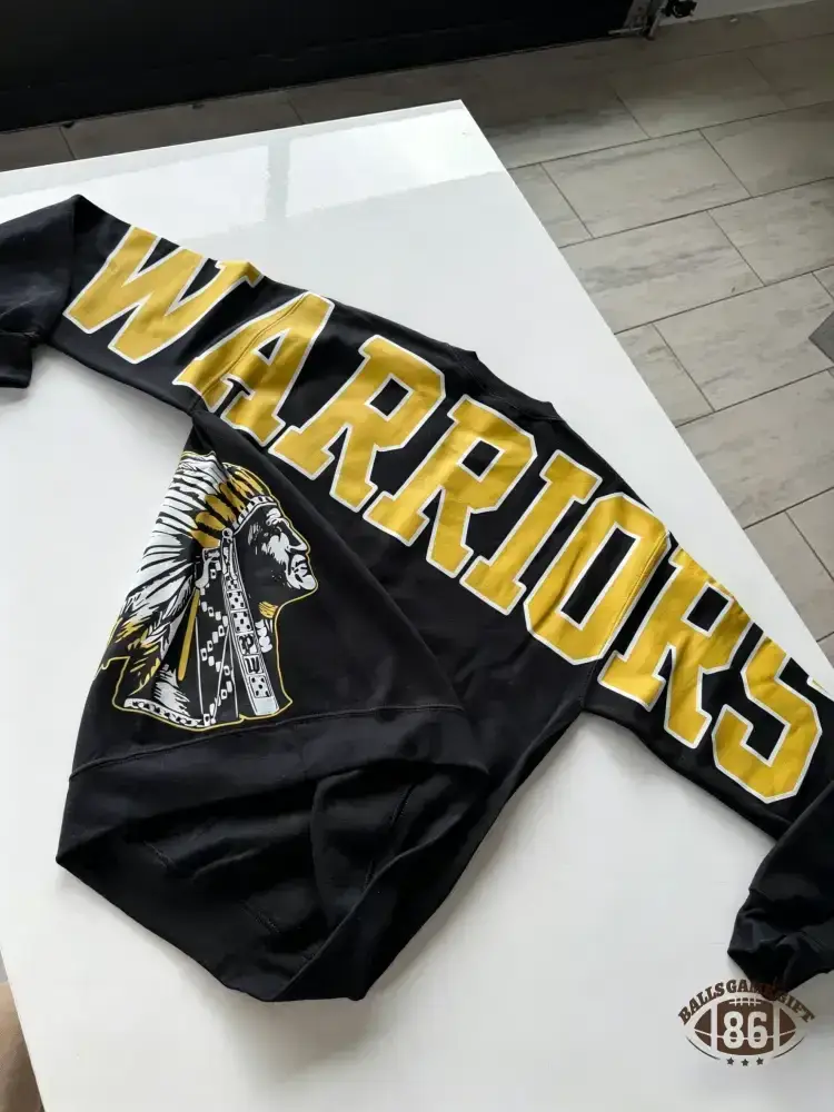 Retro Varsity Crewneck Sweatshirt, Vintage School Spirit Pullover, Oversized Casual Top