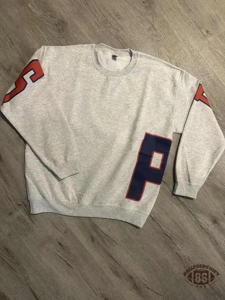 Retro Varsity Crewneck Sweatshirt, Vintage School Spirit Pullover, Oversized Casual Top