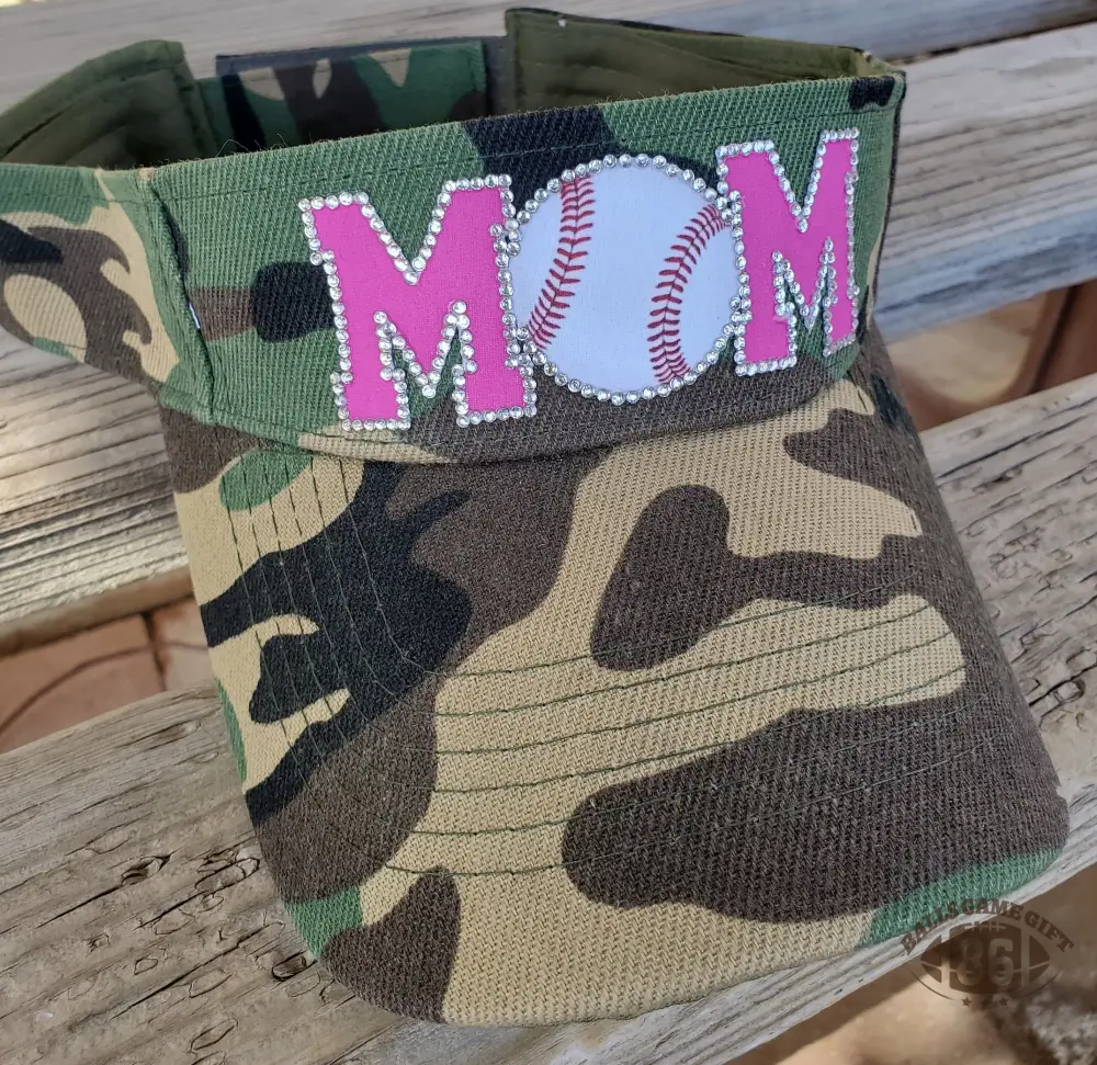 Custom Sparkle Rhinestone Sports Mom Visor | Game Day Fan Accessory