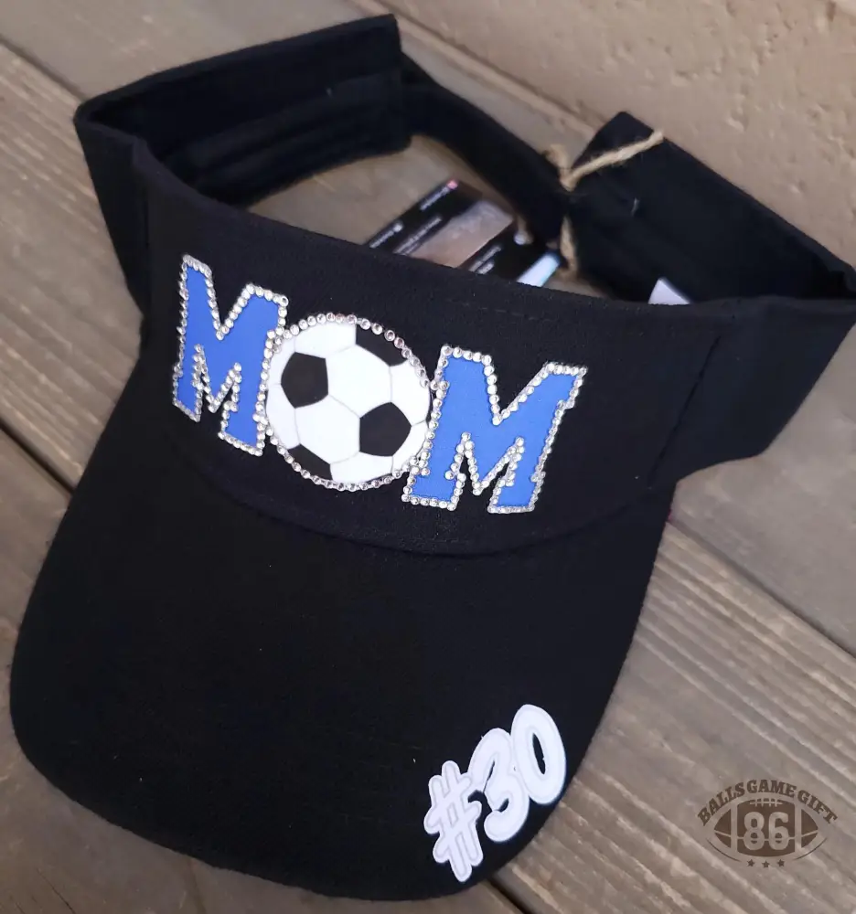Custom Sparkle Rhinestone Sports Mom Visor | Game Day Fan Accessory