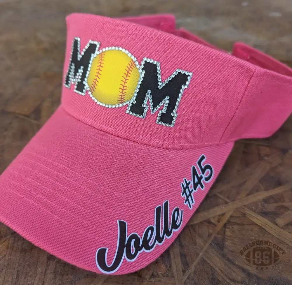 [Copy]Custom Baseball Mom Sparkle Sun Hat Adjustable Visor⚾