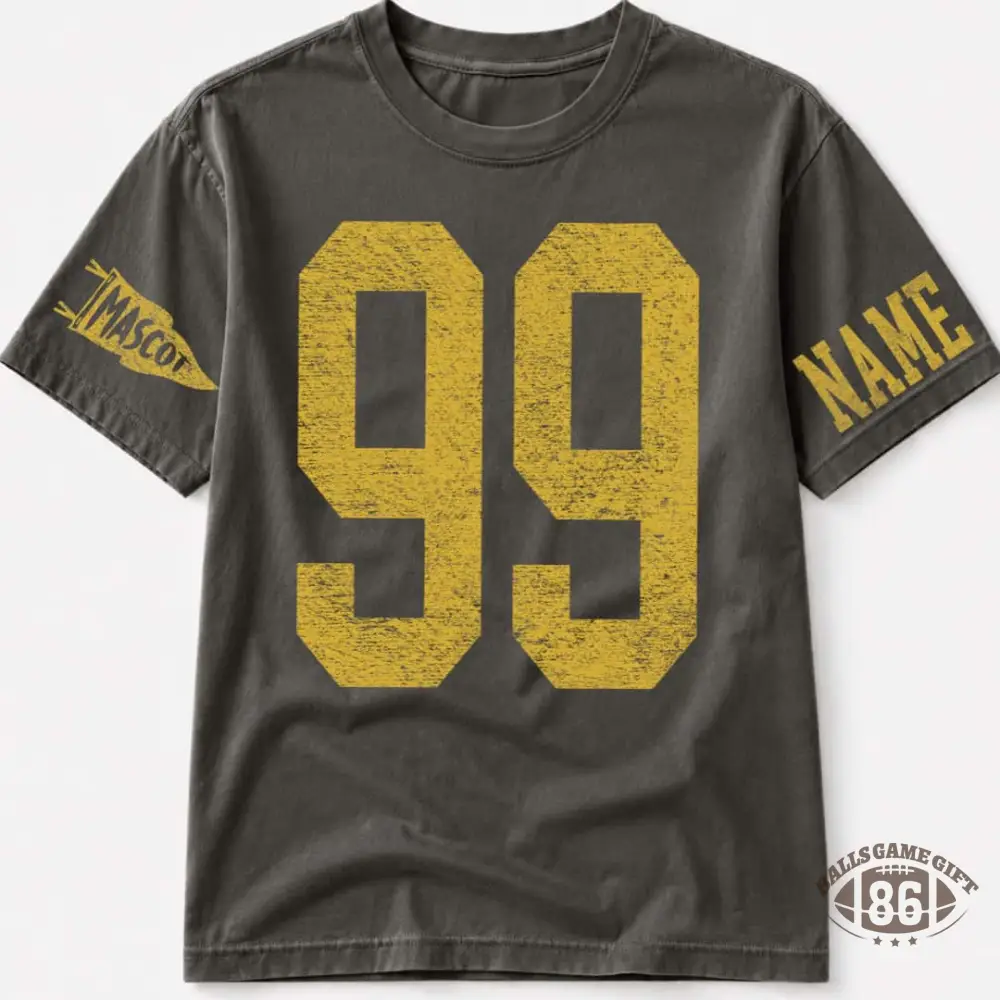 Custom Spirit Shirt | Personalized Team Initial & Number Tee | Game Day Shirt