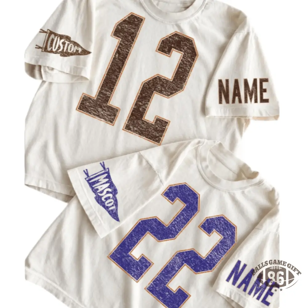 Custom Spirit Shirt | Personalized Team Initial & Number Tee | Game Day Shirt