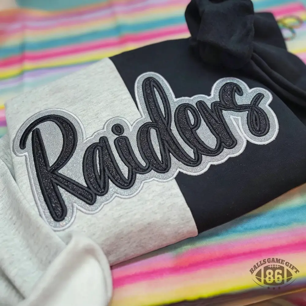 Custom Split Color Team Script Vintage Letter Oversized Game Day Crewneck Sweatshirt