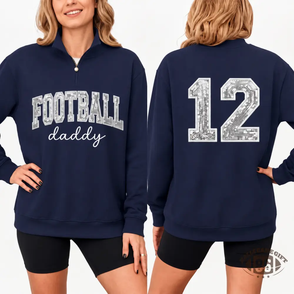 [Copy]Personalized Sports Mom Quarter Zip Sweatshirt Custom Name & Number On Back