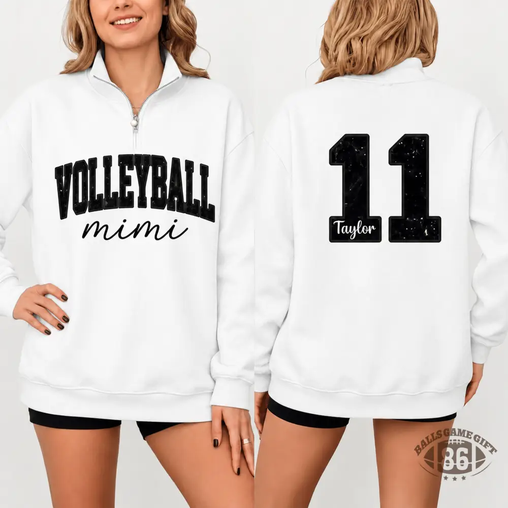 [Copy]Personalized Sports Mom Quarter Zip Sweatshirt Custom Name & Number On Back