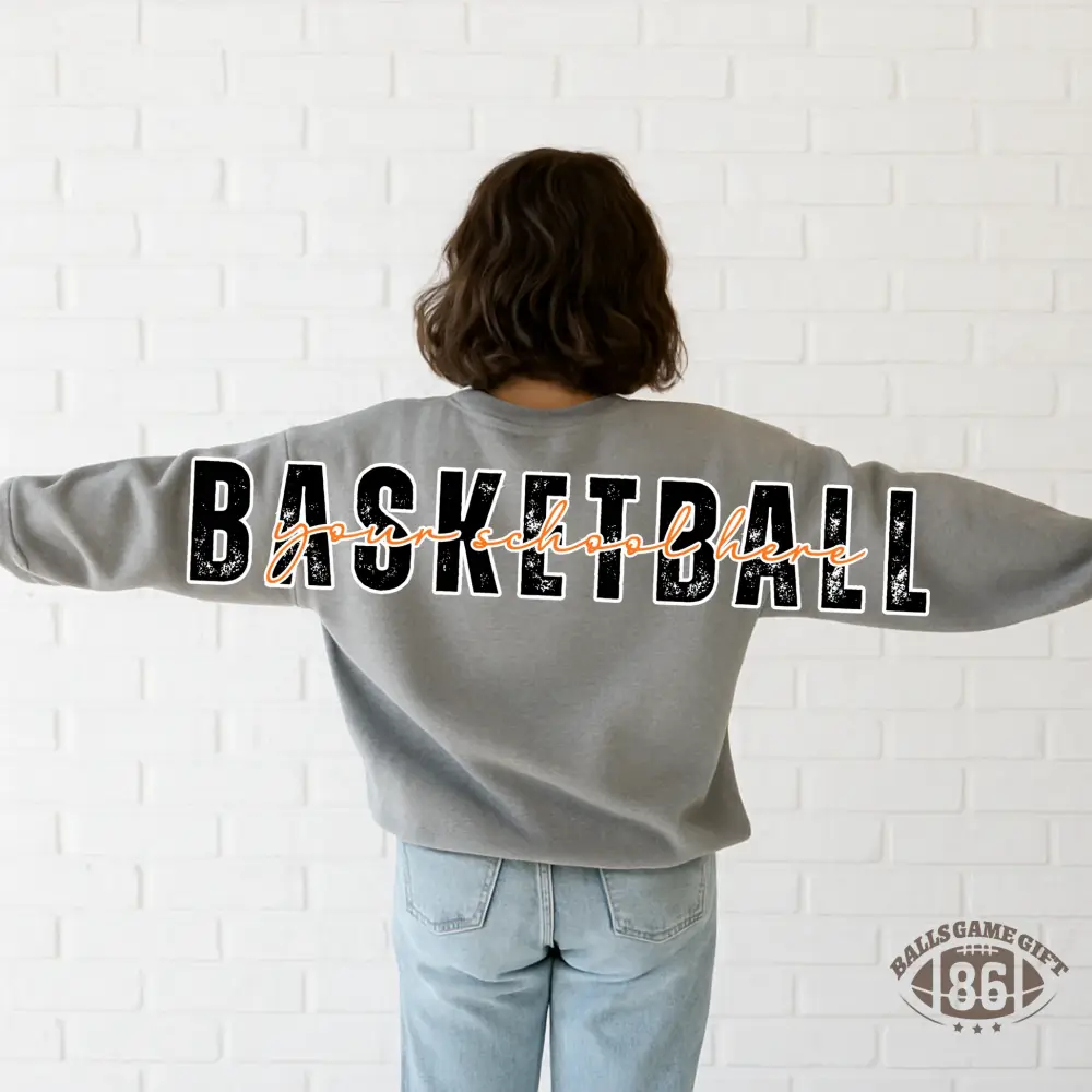 Custom Sport Name Back Print Sweatshirt, Personalized Athlete Crewneck