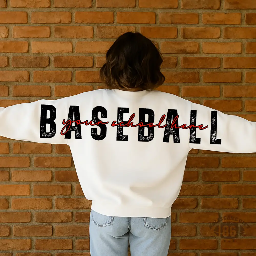 Custom Sport Name Back Print Sweatshirt, Personalized Athlete Crewneck