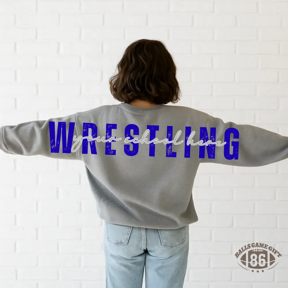 Custom Sport Name Back Print Sweatshirt, Personalized Athlete Crewneck
