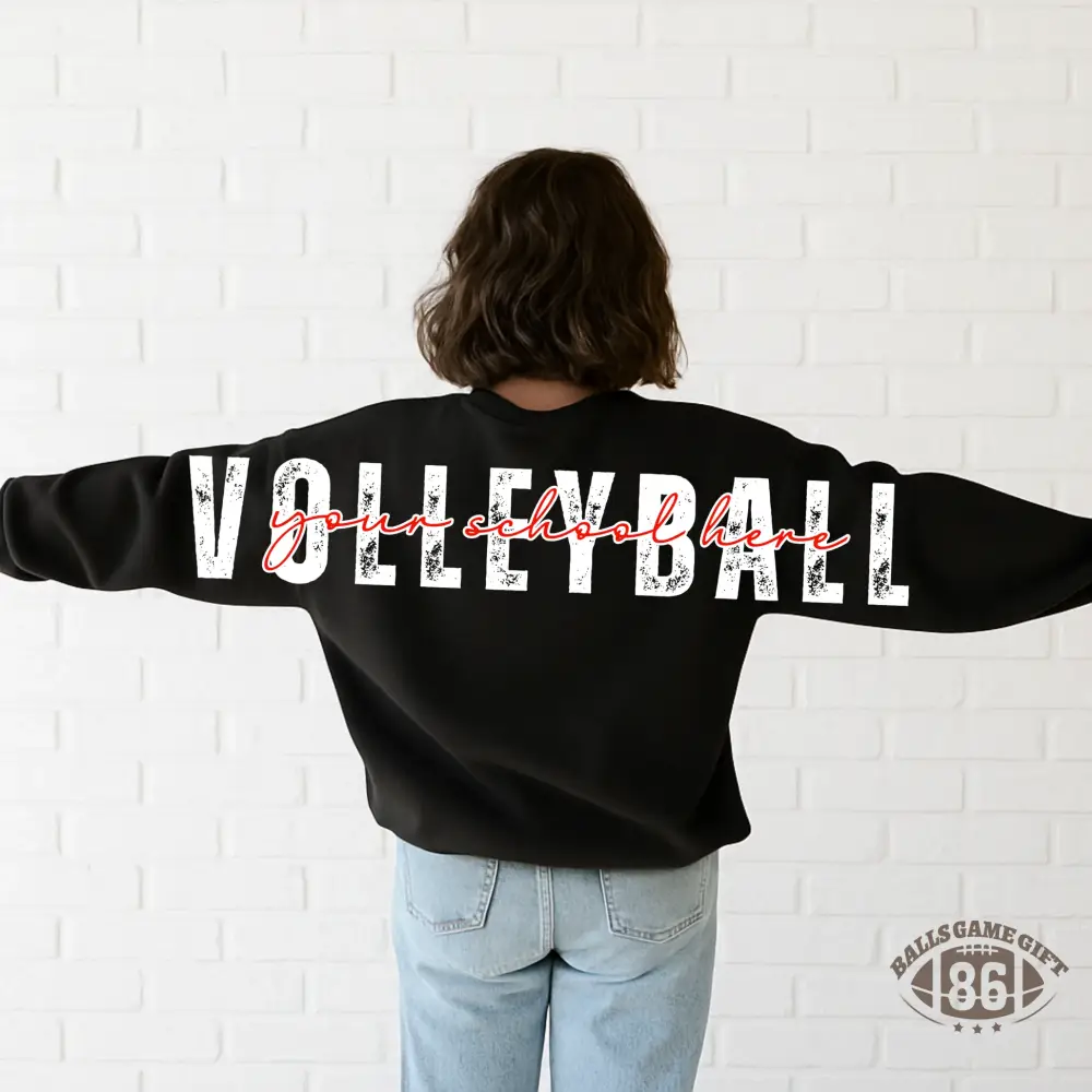 Custom Sport Name Back Print Sweatshirt, Personalized Athlete Crewneck