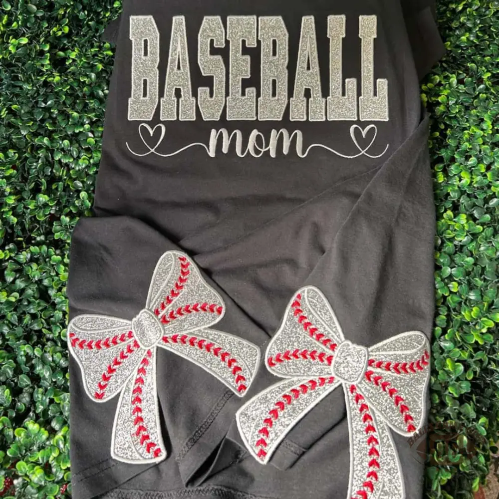 Custom Sports Mom Shirt, Baseball or Softball Mom Shirt with Bows, Game Day Mom Sweatshirt