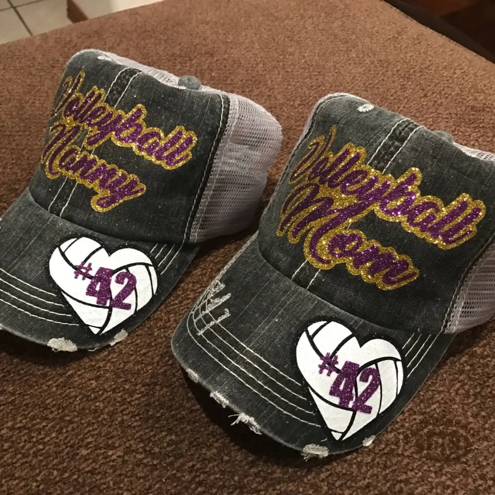 Custom Sports Mom Trucker Hat | Personalized Name & Number Distressed Mesh Back Cap | Game Day Team Spirit Hat