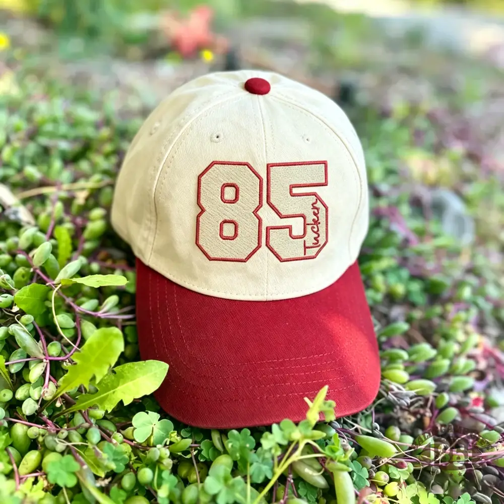 Custom Sports Number Hat | Puff Embroidered Baseball Cap | Personalized Game Day Hat