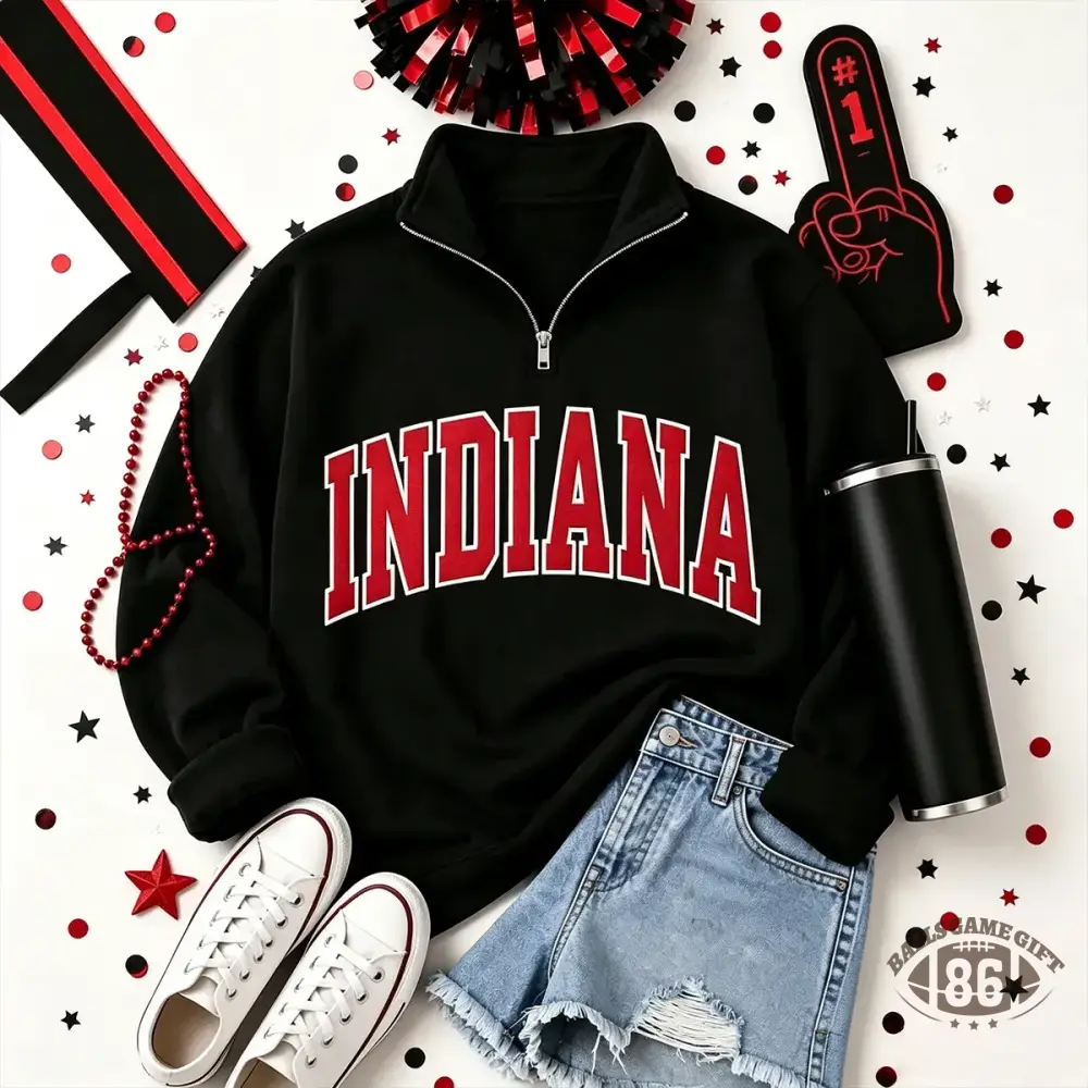 Custom State Name Quarter Zip Sweatshirt, Game Day Football Team Spirit Half Zip Sweatshirt