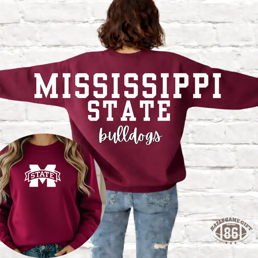 Custom State University Double Sided Print Crewneck Sweatshirt