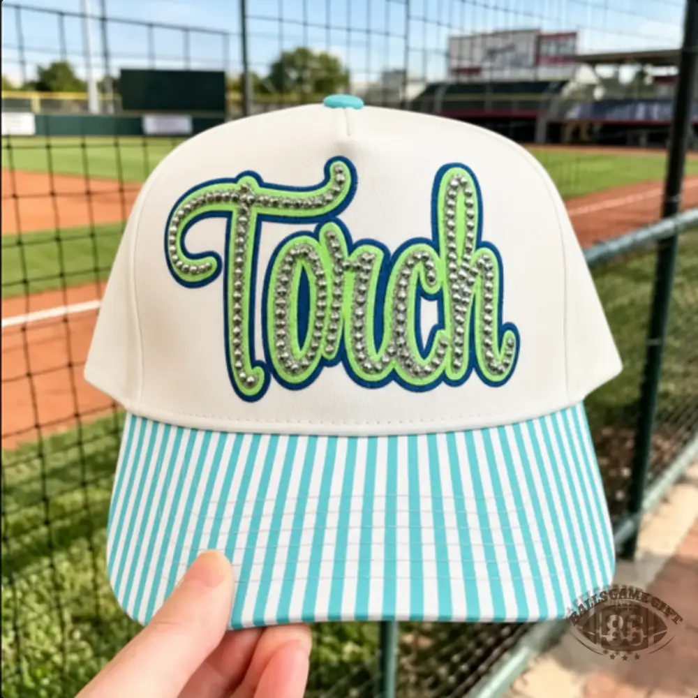 Custom Striped Brim Baseball Hat, Personalized Glitter Team Name Cap