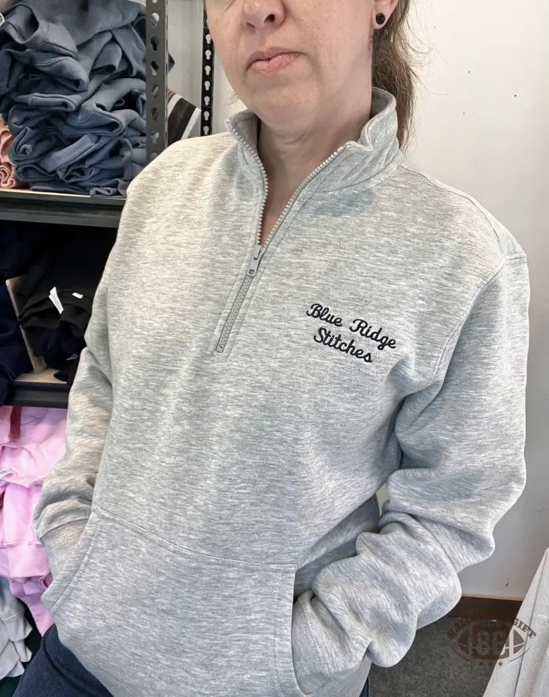 Custom Team Fans Quarter Zip Sweatshirt with Pocket with Large Cursive Text