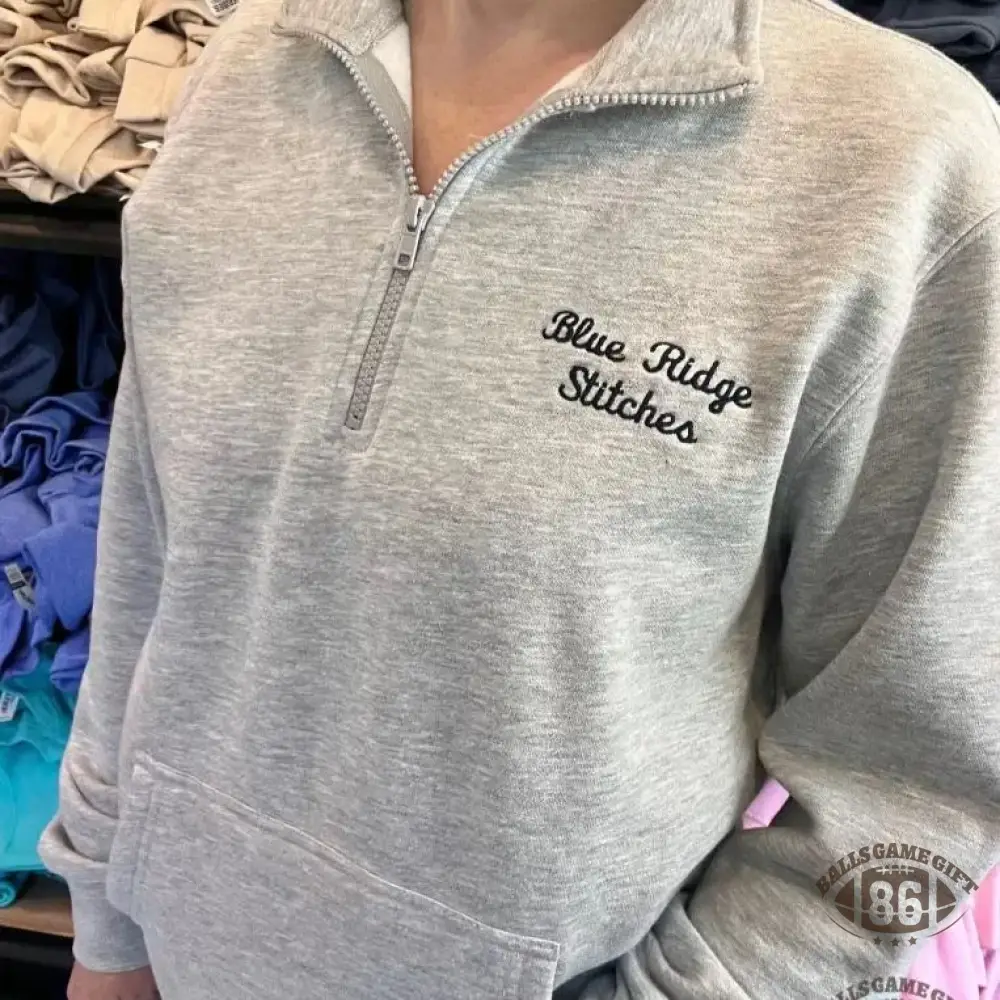 Custom Team Fans Quarter Zip Sweatshirt with Pocket with Large Cursive Text