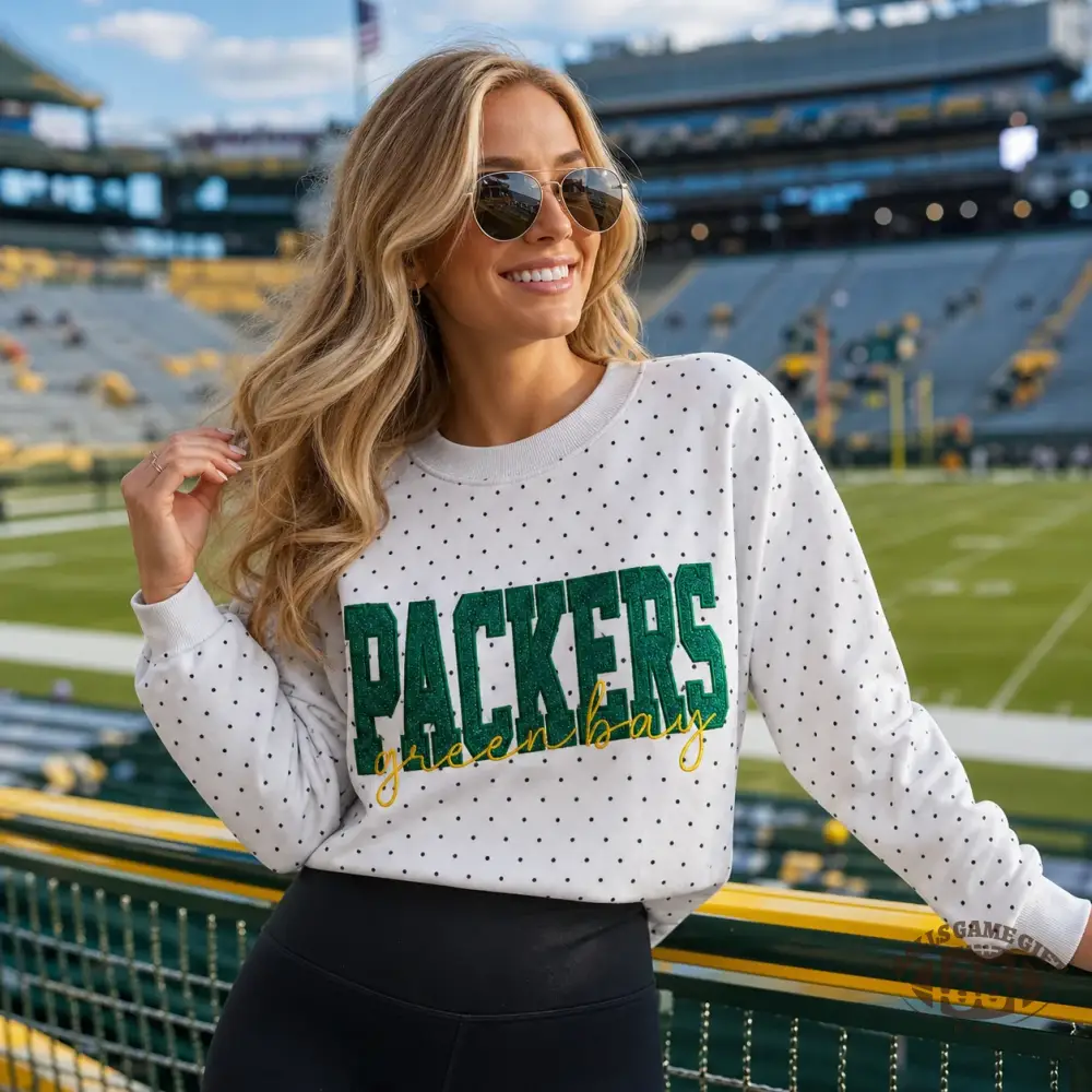 Custom Team Glitter Polka Dot Sweatshirt | Game Day Gift for Sports Mom
