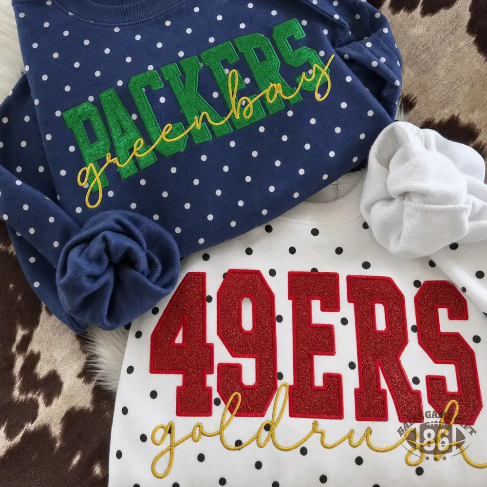 Custom Team Glitter Polka Dot Sweatshirt | Game Day Gift for Sports Mom